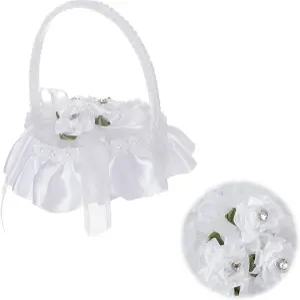 결혼식용 LHCHGEN 레이스 베개 흰색 웨딩 링 베어러 하트 모양 쿠션 약혼 제안 반지 홀더 1