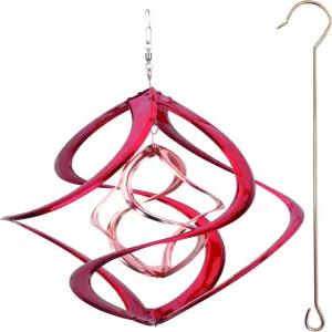 레드카펫 스튜디오 디럭스 더블 헬릭스 코스믹스 윈드 스피너 14인치 레드 코퍼