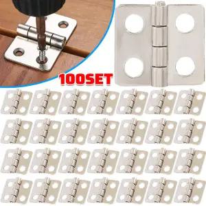 호환  180도 인형의 집 경첩 접이식 도어 경첩 어처 가구 하드웨어 나사 포함 DIY 나무 보석함용