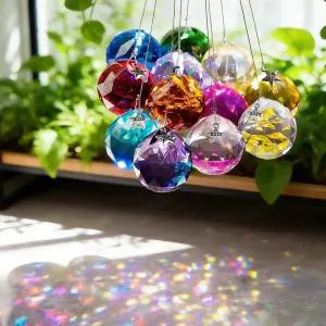 발렌타인데이 윈도우 파티 홈 웨딩 데코(30mm)를 위한 15Pcs 멀티 컬러 크리스탈 볼 2025 걸이 프리즘