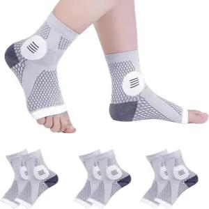 여성용 및 남성용 신경병증 양말 나노 진정 압박 발가락 없는 아치 지지용 발목 슬리브 발