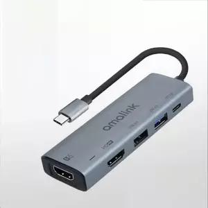 [골드스마일]USB Type C to HDMI 듀얼 컨버터 4K 60Hz HDMIx2 USB PD3.0 화면미러링