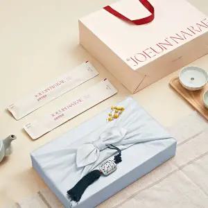 [조은나래]도라지정과 500g 선물세트 연한파랑 보자기포장