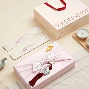 [조은나래]도라지정과 500g 선물세트 연한빨강 보자기포장