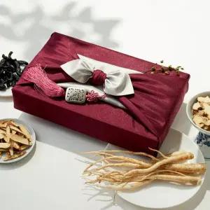 [조은나래]도라지정과 700g 선물세트 진한빨강 보자기포장