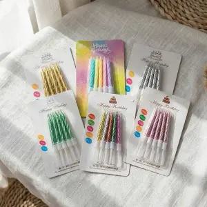 생일 파티 꽈배기 초 기념일 미니 막대 상들리에 하트 케이크 촛대