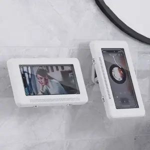 샤워용 방수 핸드폰거치대 욕실 벽걸이 주방 스마트폰 무타공