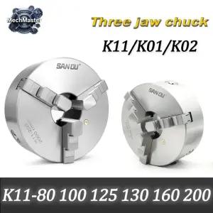 키레스척 1세트 K11-80100 K11-125130160200 K01 K02 3 조 수동 선반 척 터닝 공작 기계 센터링 금속 New