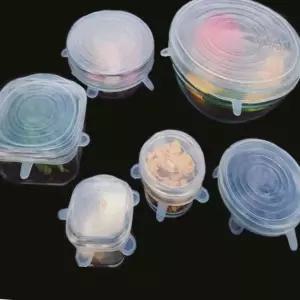 실리콘덮개 6P 만능뚜껑 유리용기실리콘랩 커버 밀폐 그릇 밀봉 병뚜껑 반찬