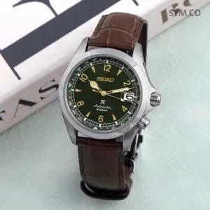 세이코 SPB121J1 알피니스트 데이데이트 200미터방수 그린 다이얼 남자 가죽 시계 d7