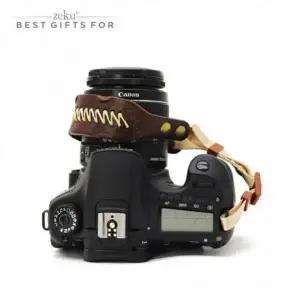 [골드스마일]다크브라운 가죽 핸드 카메라 DSLR 스트랩 넥스트랩