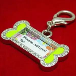 표식 강아지 이름표 큐빅 펜던트 인식표 산책 외출 S