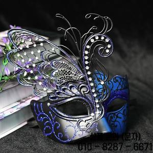 1PC 메이크업 볼 마스크 대형 나비 금속 소재 베니스 하프 페이스 카니발 생동감 있고 화려한 스타일