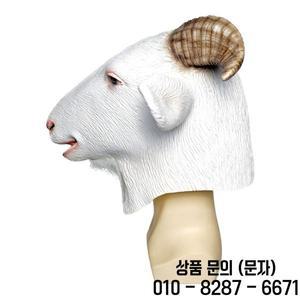 흰염소 마스크 동물 라텍스 남성 양 할로윈 파티 의상 성인용