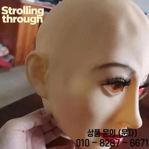 인간 피부 얼굴 실리콘 헤드기어 아름다운 여성 마스크 소녀 공용 풀페이스