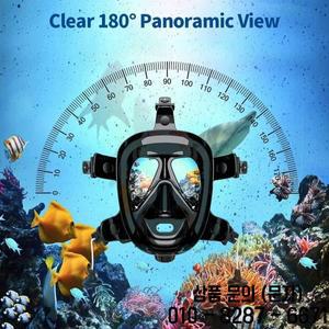 카메라 마운트가 있는 SMACO 풀 페이스 다이빙 마스크 1L 이상의 스쿠버 탱크와 호환되는 성인용 스노클