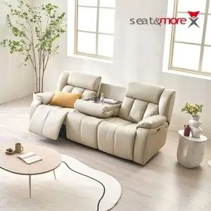 [시트앤모어]카운테스 3인용 이태리천연통가죽 경추 리클라이너...