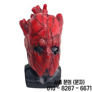 하트 모양의 머리 코스프레 마스크 이상한 짐승 마법의 도시 도로헤도로 할로윈을위한 빨간색 헤드 기어