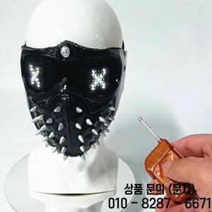 원격 제어 LED 라이트 업 시계 개 2 마스크 펑크 리벳 파티 가장 무도회 의상 소품 코스프레 할로윈