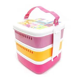 럽빠빠 517286 패밀리 3단 런치 박스 3단도시락 런치박스 소풍도시락