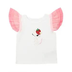 [롯데백화점]프렌치캣 화이트 샤 프릴 티셔츠 Q33DBT090W1