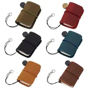 위비디 6개 빈티지 미니 노트북 1.9x1.2인치 귀여운 작은 가죽 저널 빈칸 여성용 포켓 다이어리 남성용