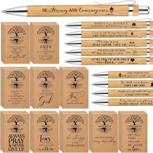 Fuutreo 60개 부활절 기독교 선물 대량 노트 성경 구절 펜 미니 기도 저널 공부 교회 주일 학교 여성 남성