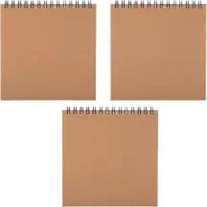 K-Kraft 3팩 스테노 안감 메모장 크래프트 종이 커버 포함 (5 x 7 인치)