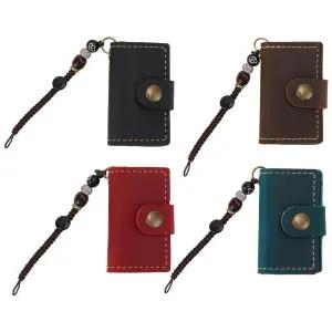 위비디 4가지 색상 미니 여행 일지 빈티지 가죽 포켓 노트북 열쇠고리 여행자용 소형 휴대용 일기장 생일