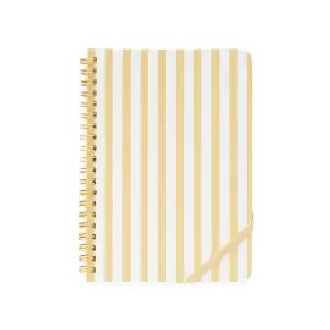 슈가 페이퍼 스파이럴 노트북 옐로우 스트라이프 50페이지 안감 바운드 단일 주제 메모 작성 할 일 목록