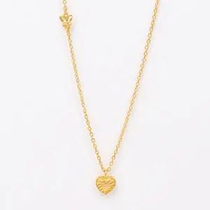 [골드모아]여자 순금 체인 목걸이 하트 나비 7.5g [러브 플러터]
