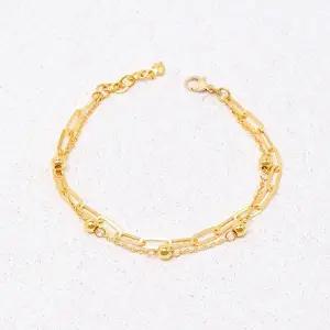 [골드모아]여자 순금 체인 팔찌 7.5g [볼 클립 2줄]