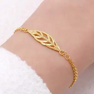 [골드모아]여자 순금 체인 팔찌 3.75g [리프 글로우] 월계수 나뭇잎