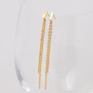 [골드모아]여자 순금 드롭 귀걸이 1.87g [스틱 롱체인]