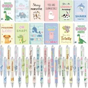 WZSTNBLA 24 세트 직원 감사 선물 동료를 위한 동기 부여 미니 노트북 영감 포함된 대량 재미있는 동물