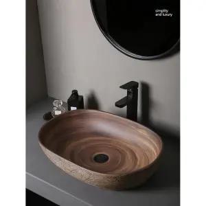 우드 세면대 나무 싱글 카페 레트로 미니세면대 카운터 원형