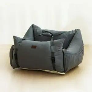 애견가방 강아지 고양이 이동식 카시트 쿠션 그레이 M