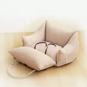 고양이이동가방 강아지 고양이 이동식 카시트 쿠션 베이지 M