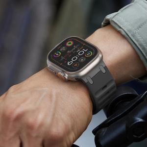 애플워치 울트라 2 밴드 49mm 스포츠 실리콘 스트랩 스테인리스 스틸 iWatch 시리즈 9 8 7 SE 10 호환