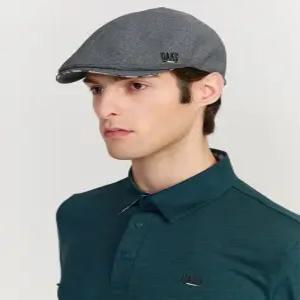 닥스 골프 26SS [ONLINE EXCLUSIVE] 차콜그레이 하우스체크 헌팅캡 DGHE6E902CG