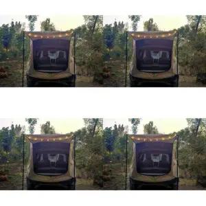 ( )차박 트렁크텐트 130x100x160cm 폴대형 카키 차량도킹텐트 차량용텐트