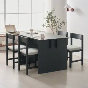 클래시코 오크 원목 사각 테이블 다이닝 식탁 카페 업소용 블랙 1200