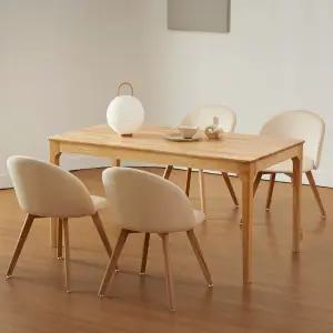 바로스 리노 1600 4인  원목 식탁세트 (의자4개)