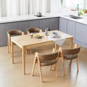 바로스 하프 1600 4인  원목 식탁세트 (의자4개)