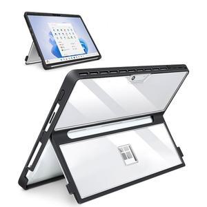 [미국배송] SSS/GRGB 케이스 업데이트 버전 MICROSOFT SURFACE PRO 11/10/9/8 13인치 타입 커버 키보드와 호환되는 올인원 러기드 케이스 반투명