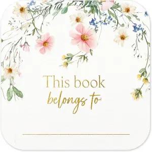 모비우세아 크리에이션 와일드 플로럴 북 플레이트 60pcs 2 x 금박 이 책은 도서관 라벨 스티커에 속합니다