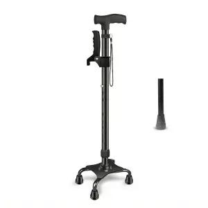 탑초이스 10단 조절 알루미늄 초경량 어르신 지팡이, 팔걸이 네발지지대 추가 증정