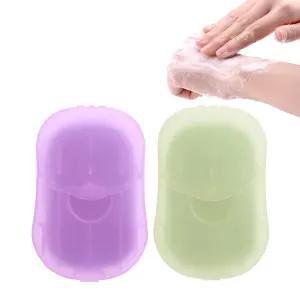 캣포신 2팩 100매 미니 휴대용 일회용 여행용 종이 실내 시트 목욕 향 실외 비누 하이킹용 손 발포 캠핑