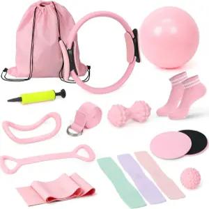 홈트레이닝 필라테스 세트 15종 링 요가볼 루프 밴드 코어 슬라이더 마사지볼 스트레칭 스트랩 홈트 필수