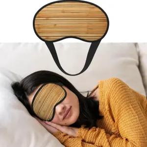 여성용 대나무 보드 텍스처 수면 마스크 옆 블랙아웃 눈가리개 여행용 낮잠 섀도 커버
